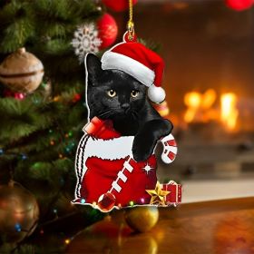 1pc,Acrylic Christmas Hat Cat,Unusual,Cheap,Scene Decoration,Room Decoration,Home Decoration, Indoor Decoration,Outdoor Decoration,Garden Decoration