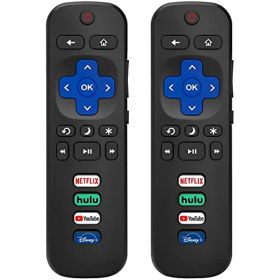 (Pack of 2) Replaced Remote Control Only for Roku TV; Compatible for TCL/Hisense/Onn/Sharp/Element/Westinghouse/Philips Roku Series Smart TVs (Not for