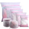 7pc Laundry Bag Set Pink Zipper Mesh Laundry Bag