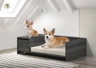 Esme Ash Gray 47" Wide Modern Comfy Pet Bed with Cushion and Side Storage Compartment