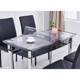 Clear PVC Table Cover Protector Transparent Tablecloth Pad Plastic Desk Mat Vinyl Waterproof Heat Resistant for Dining Table Office Desk Coffee Table