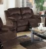 Motion Loveseat 1pc Living Room Furniture Chocolate Padded Suede Plush Cushion Couch Metal Reclining