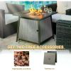 Gas FirePit Table 28 Inch Propane Fire Pit Table 50,000 BTU with Free Lava Rock and Tabletop Lid, Gas FirePit