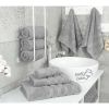 Luxury 6 Piece Towel Set, 2 Bath Towels 2 Hand Towels 2 Washcloths 100% Cotton Turkish Towels for Bathroom Light Grey Towel Sets