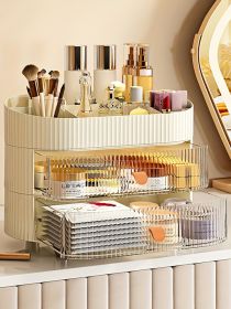 Rotating Cosmetic Organizer Large Capacity Makeup Storage Box Multilayer Clear Plastic Vanity Countertop Holder Bathroom Vanity