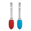 Farberware Stainless Steel Mini Locking Tongs with Silicone Tips, 2 Count, in Assorted Colors