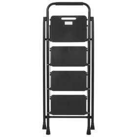 Portable Folding 4 Step Ladder Stool for Adults with Wide Anti-Slip Pedal