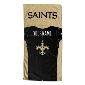 [Personalization Only] OFFICIAL NFL Jersey Personalized Beach Towel - New Orleans Saints