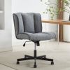 Armless Desk Chairs with Wheels Office Chair Vanity Chair with Technical Cloth Adjustable Swivel Computer Task Chairs for Home Base, Bedroom,Pink Gray