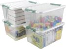 36 Quart Large Plastic Storage Box, Clear Plastic Storage Totes, 4 Packs