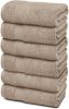 Resort Collection Soft Hand Towels 6 Pack Taupe Color 16x27 in Luxury Hotel Plush Absorbent Cotton Hand Towel