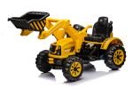 Ride on Excavator, 12V Battery Powered Construction Vehicles for Kids, Front Loader with Horn, 2 Speeds, Forward/Backward, Safety Belt,Treaded Wheels