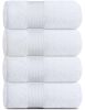 Resort Collection Soft Bath Towels 4 Pack White 28x55 inch Luxury Hotel Plush Absorbent Cotton Bath Towel Large