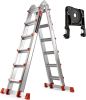 Soctone Ladder, A Frame 6 Step Ladder Extension Ladder, 22 Ft Multi Position Ladder & Removable Tool Tray with Stabilizer Bar, 3