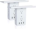 Bosonshop Wall Outlet Extender-2 Pack Surge Protector Multifunctional Outlet Wall Plug with 3 USB Ports(3.4A Total), 8 AC Outlets