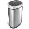 Automatic Touchless Infrared Motion Sensor Trash Can, 13 Gal 50L, Stainless Steel Base (Oval, Silver/Black Lid)Quality Materials