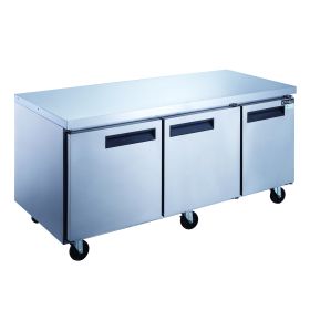 Dukers 3 Door Commercial Undercounter Workbench Freezer Made by Stainless Steel