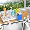 Sink Caddy for Kitchen Sink Organizer - Space-Saving Sponge Holder with Drain Tray - Home Essential Kitchen Bathroom Decor Tidy Clean Countertop Gadge