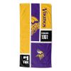 [Personalization Only] OFFICIAL NFL Colorblock Personalized Beach Towel - Vikings