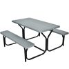 Picnic Table Bench Set Gray