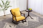 woven fabric Mid Century Modern Accent Chairs Comfy Upholstered Glider Arm Chair with Solid Wood for Living Room Bedroom Balcony