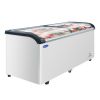 ORIKOOL Curved Top Display Freezer 19.3 Cu.ft Sliding Glass Lid Ice Cream Freezers Commercial Mobile Chest Freezer with LED Lighting