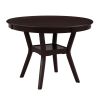 Espresso Finish 5pc Dinette Set Table with Open Display Shelf 4x Side Chairs Faux Leather Upholstered Contemporary Dining Room Furniture