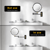 8.6" Wall Mounted Makeup Mirror with LED Lights, Double Sided 1X/10X Magnifying Mirror, 360° Swivel Bathroom Vanity Mirror with Extension Arm