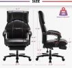 500lbs Big and Tall Office Chair Wide Seat for Heavy People with Quiet Wheels Heavy Duty Metal Base High Back Larger Size PU Leather Executive Office