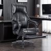 500lbs Big and Tall Office Chair Wide Seat for Heavy People with Quiet Wheels Heavy Duty Metal Base High Back Larger Size PU Leather Executive Office