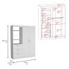 Kenya 3 Drawers Armoire, Double Door, 3-Tier Shelf -White