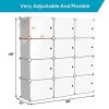 48 Pair Shoe Rack Organizer Tower 4 Tiers Shelf Storage Stand Boots Slippers Cabinet Eco-friendly Resin Material Spacious Design