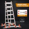 Soctone Ladder, A Frame 6 Step Ladder Extension Ladder, 22 Ft Multi Position Ladder & Removable Tool Tray with Stabilizer Bar, 3