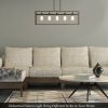 5-Lights Pendant Lamp with Iron Square Lamp Shade