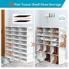 48 Pair Shoe Rack Organizer Tower 4 Tiers Shelf Storage Stand Boots Slippers Cabinet Eco-friendly Resin Material Spacious Design