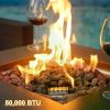 Gas FirePit Table 28 Inch Propane Fire Pit Table 50,000 BTU with Free Lava Rock and Tabletop Lid, Gas FirePit