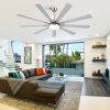 72 in. Indoor Brushed Nickel Smart Ceiling Fan with LED Light and Remote by Tuya APP, Works with Alexa/Google