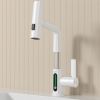 Pull-Out Lift LED Temperature Digital Display Bathroom Basin Faucet