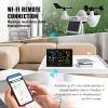 VEVOR 7-in-1 Wi-Fi Weather Station, 7.5 in Color Display, Home Weather Station Indoor Outdoor, with Solar Wireless Outdoor Sensor Alarm Alerts