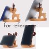 Cute Deer Wooden Mobile Phone Stand Desktop Bedside Cell Phone Holder Support