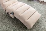 Linen Chaise Lounge Indoor Chair; Modern Long Lounger for Office or Living Room