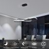 Modern LED Pendant Light, Infinity Design Hanging Ceiling Fixture, Adjustable Height, Dimmable for Living Room, Dining Room, Bedroom, Black Finish