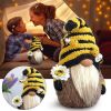 2PCS Spring Bumble Bee Gnome; Honey Bee Spring Decorations for Bee Day Party