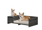 Esme Ash Gray 47" Wide Modern Comfy Pet Bed with Cushion and Side Storage Compartment