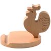 Wooden Mobile Phone Stand Cute Cock Desktop Bedside Cell Phone Holder Support