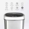 Automatic Touchless Infrared Motion Sensor Trash Can, 13 Gal 50L, Stainless Steel Base (Oval, Silver/Black Lid)Quality Materials