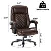 Executive Office Chair - 500lbs Heavy Duty Office Chair, Wide Seat Bonded Leather Office Chair with 30-Degree Back Tilt & Lumbar Support (Brown)