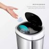 Automatic Touchless Infrared Motion Sensor Trash Can, 13 Gal 50L, Stainless Steel Base (Oval, Silver/Black Lid)Quality Materials