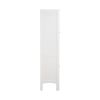 Tall Narrow Tower Freestanding Cabinet with 2 Shutter Doors 5 Tier Shelves for Bathroom, Kitchen ,Living Room ,Storage Cabinet,White