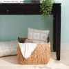 Rectangular Multi Purpose Water Hyacinth Woven Wicker Baskets with Handles - 16" x 12" x 13" - Natural Brown - For Towel, Toys